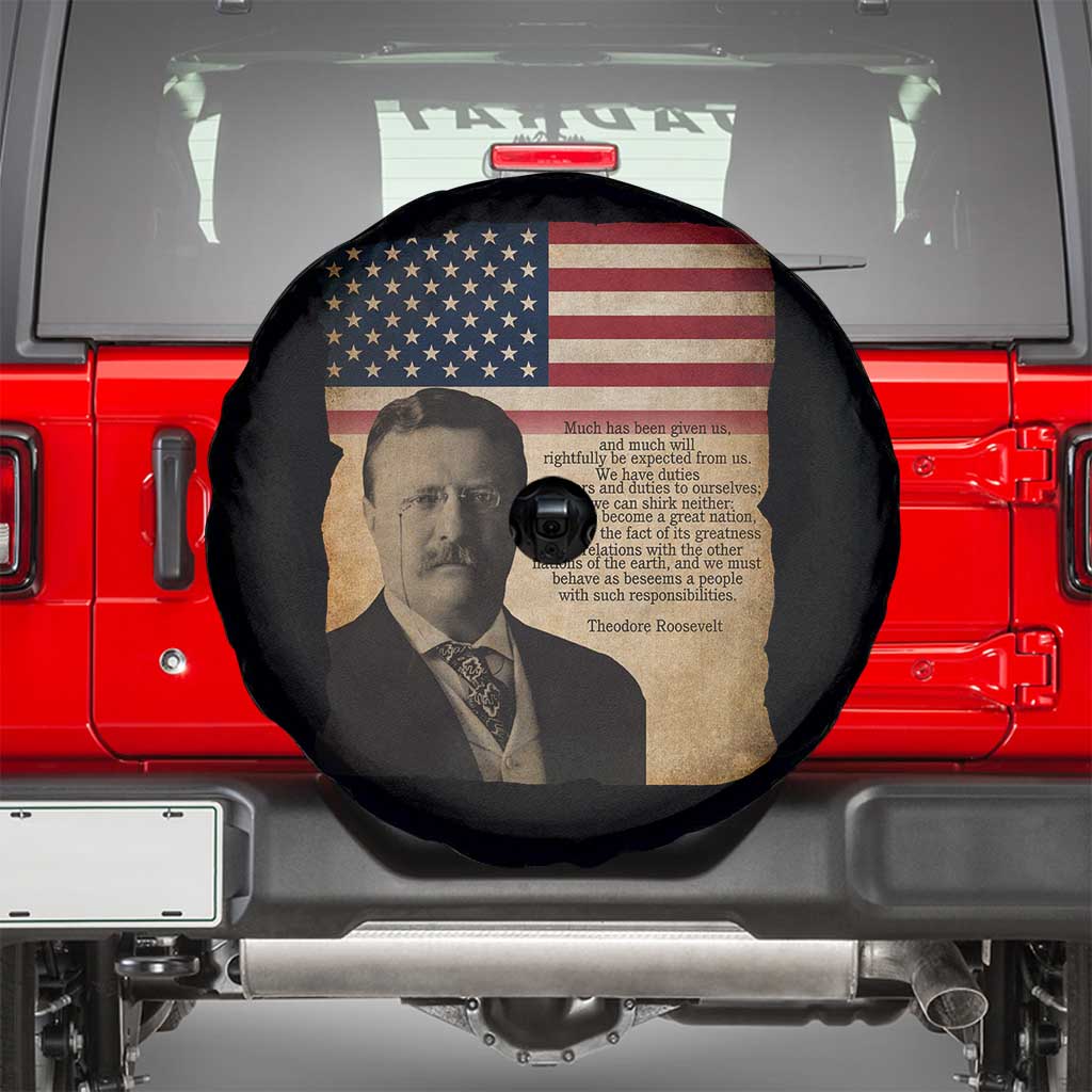 Theodore Roosevelt Quote Spare Tire Cover American President History