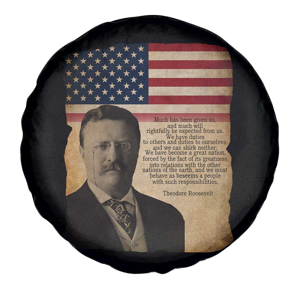 Theodore Roosevelt Quote Spare Tire Cover American President History