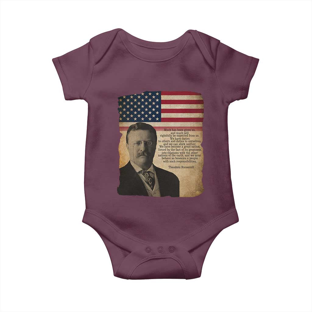 Theodore Roosevelt Quote Baby Onesie American President History