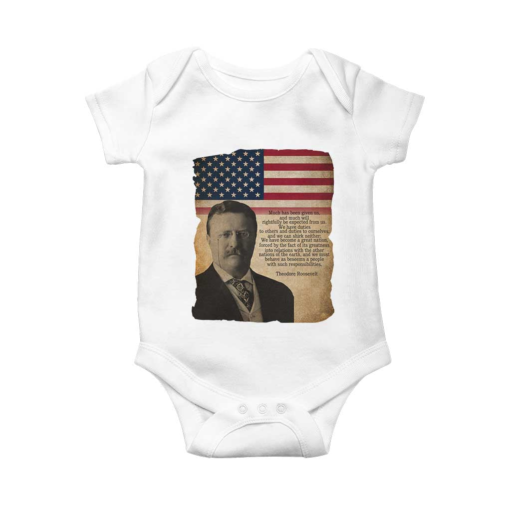 Theodore Roosevelt Quote Baby Onesie American President History