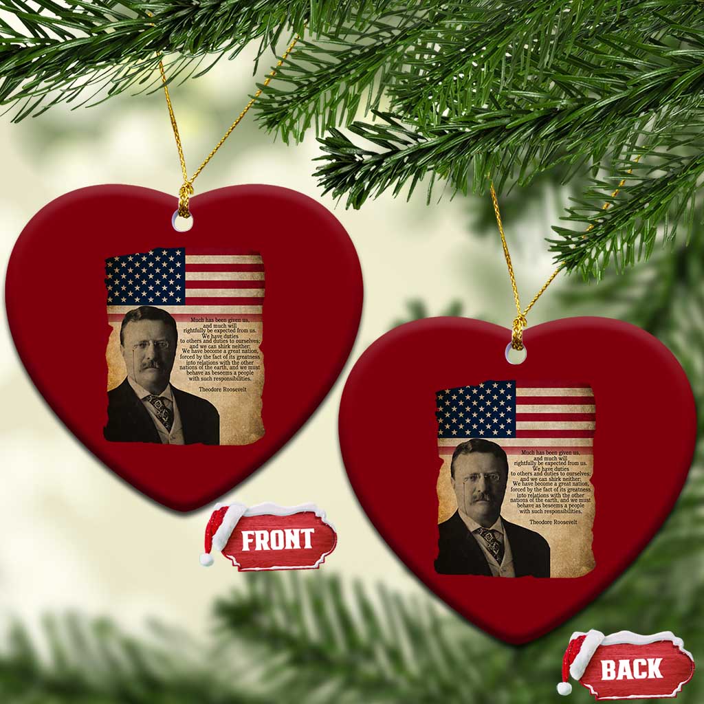 Theodore Roosevelt Quote Ceramic Ornament American President History
