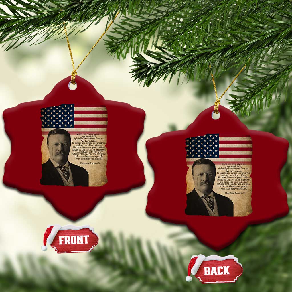 Theodore Roosevelt Quote Ceramic Ornament American President History