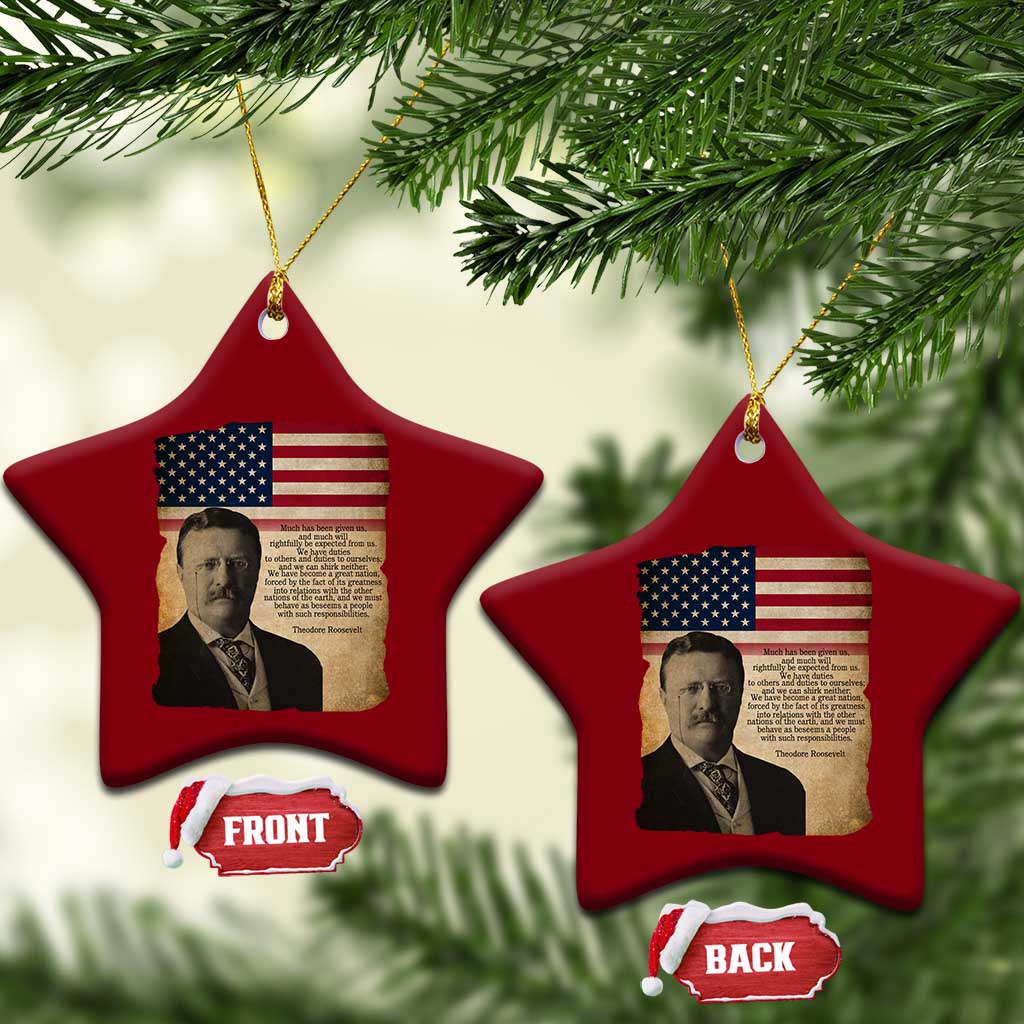 Theodore Roosevelt Quote Ceramic Ornament American President History