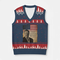 Theodore Roosevelt Quote V-Neck Knit Sweater Vest American President History