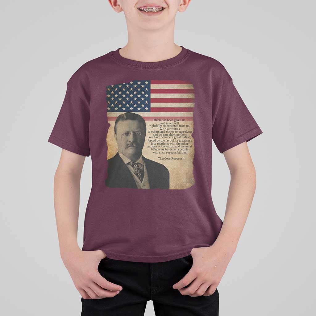 Theodore Roosevelt Quote T Shirt For Kid American President History