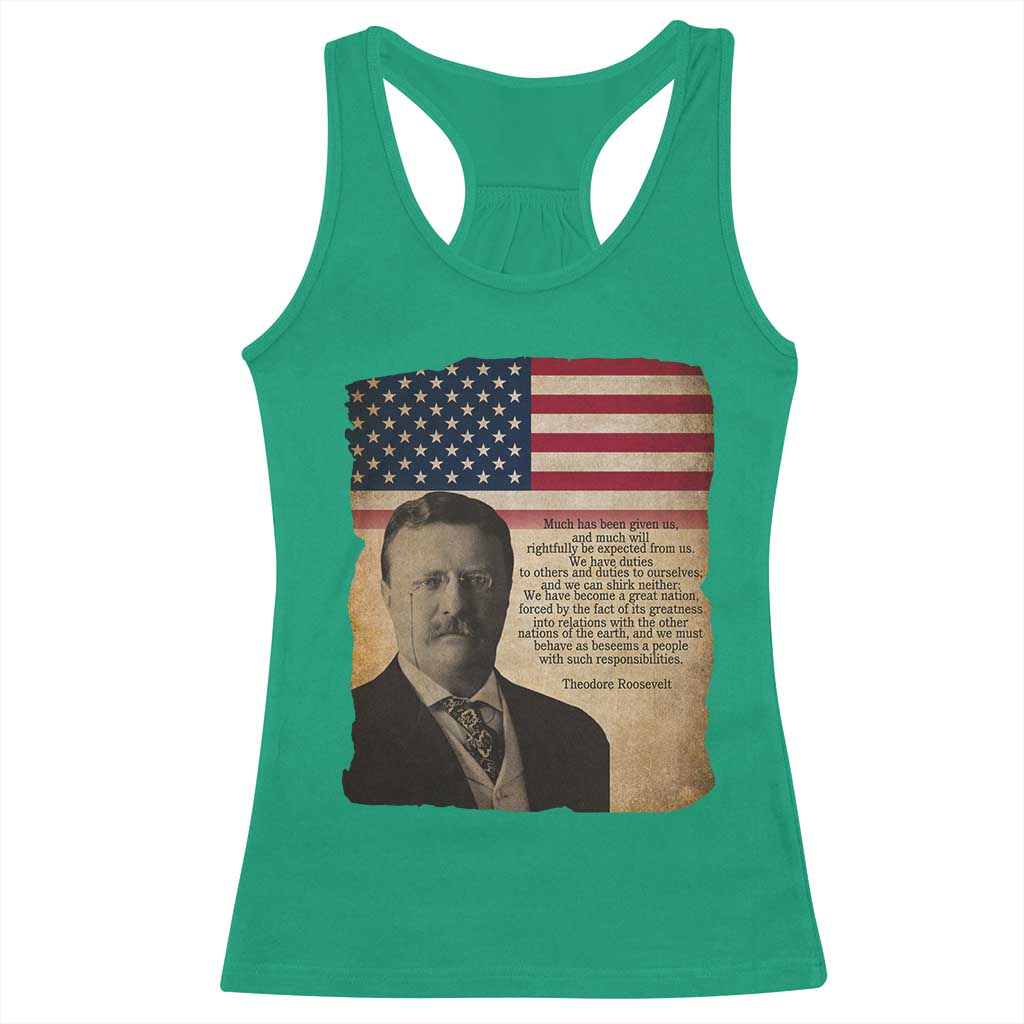 Theodore Roosevelt Quote Racerback Tank Top American President History