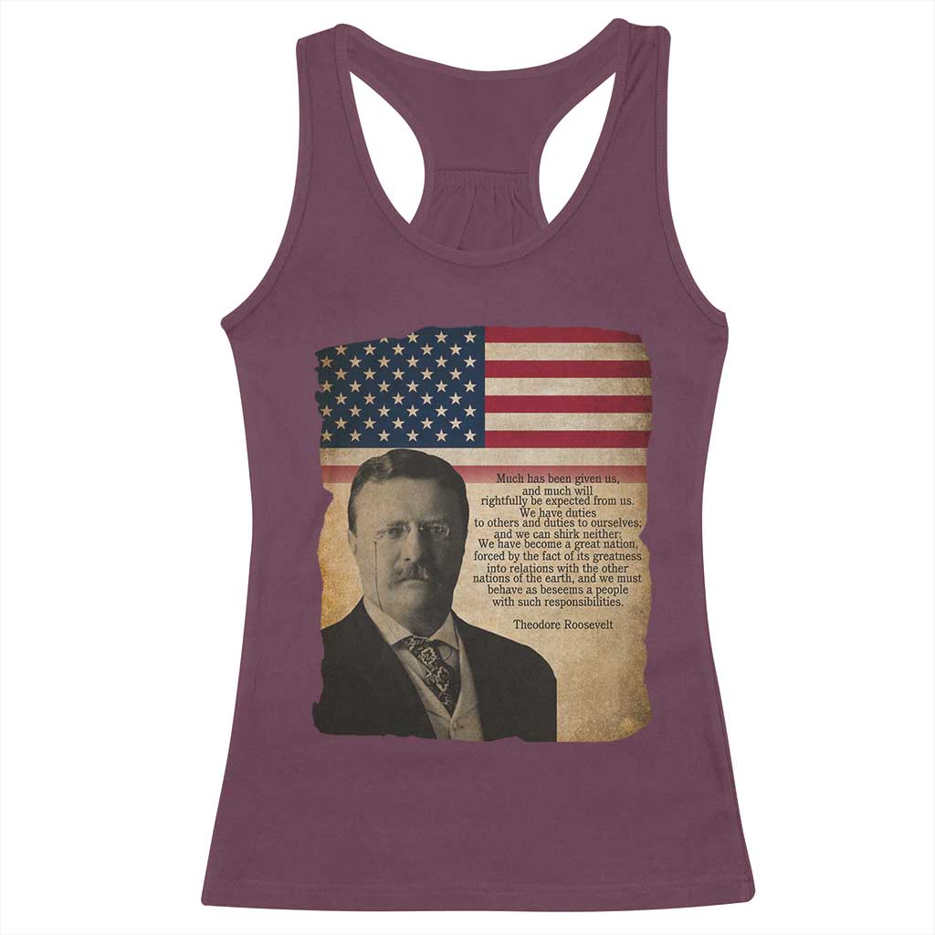Theodore Roosevelt Quote Racerback Tank Top American President History