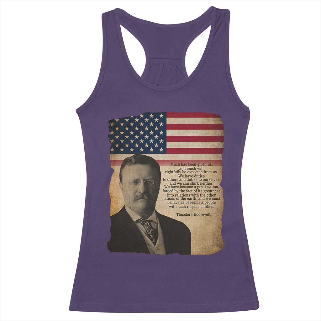 Theodore Roosevelt Quote Racerback Tank Top American President History