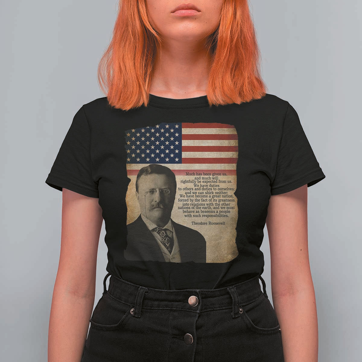 Theodore Roosevelt Quote T Shirt For Women American President History