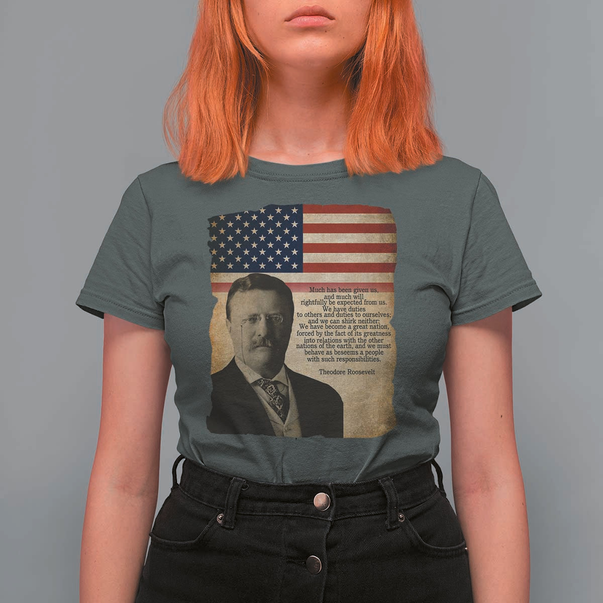 Theodore Roosevelt Quote T Shirt For Women American President History
