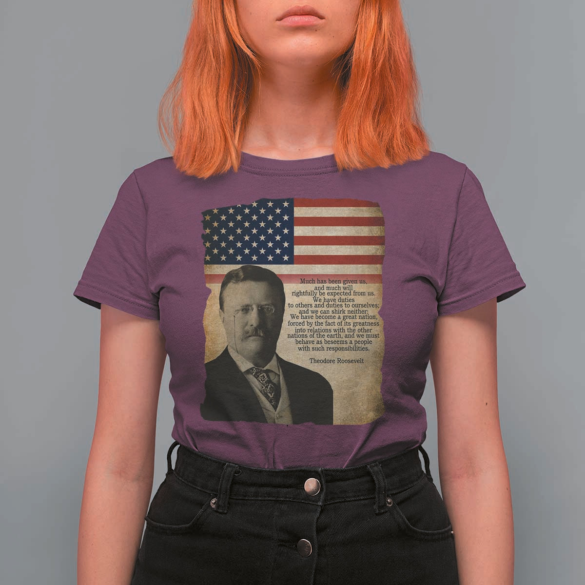 Theodore Roosevelt Quote T Shirt For Women American President History