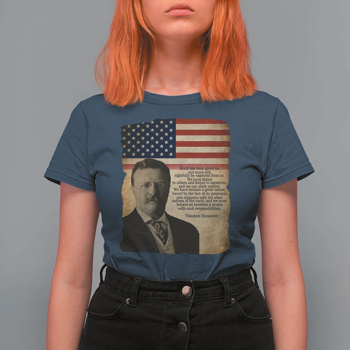 Theodore Roosevelt Quote T Shirt For Women American President History