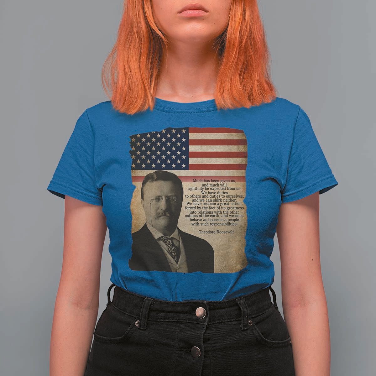 Theodore Roosevelt Quote T Shirt For Women American President History