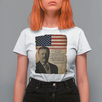 Theodore Roosevelt Quote T Shirt For Women American President History