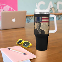 Theodore Roosevelt Quote Tumbler With Handle American President History
