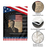 Theodore Roosevelt Quote Garden Flag American President History