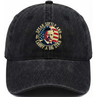Theodore Roosevelt Quote American President Washed Cotton Baseball Cap Speak Softly and Carry a Big Stick