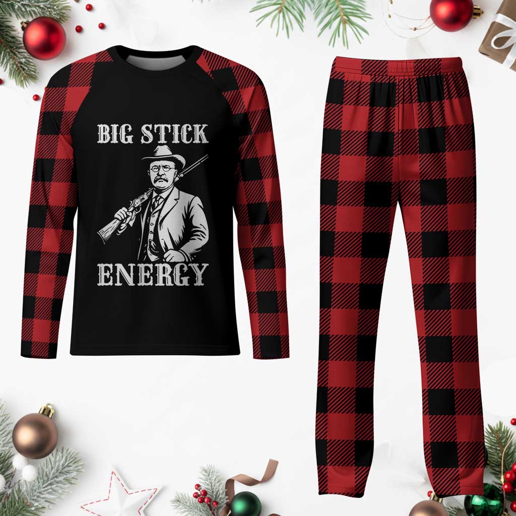 Funny Teddy Roosevelt Plaid Pajama Set Big Stick Energy President