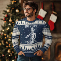 Funny Teddy Roosevelt Ugly Christmas Sweater Big Stick Energy President