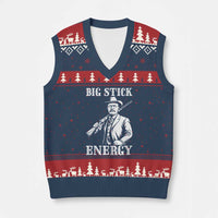 Funny Teddy Roosevelt V-Neck Knit Sweater Vest Big Stick Energy President