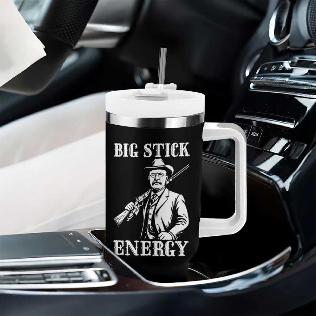 Funny Teddy Roosevelt Tumbler With Handle Big Stick Energy President