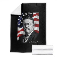 Theodore Roosevelt Patriotic American Flag President Throw Blanket