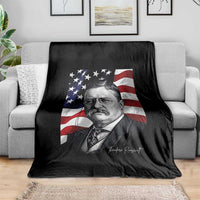Theodore Roosevelt Patriotic American Flag President Throw Blanket