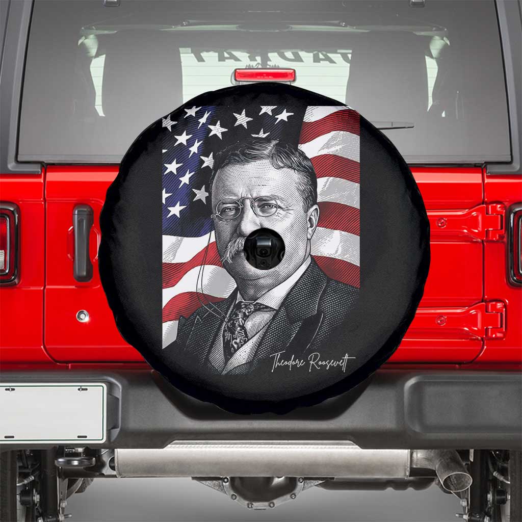 Theodore Roosevelt Patriotic American Flag President Spare Tire Cover
