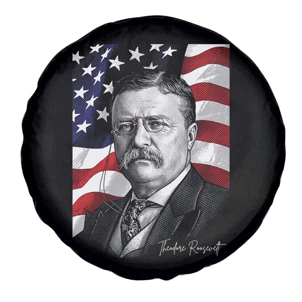 Theodore Roosevelt Patriotic American Flag President Spare Tire Cover