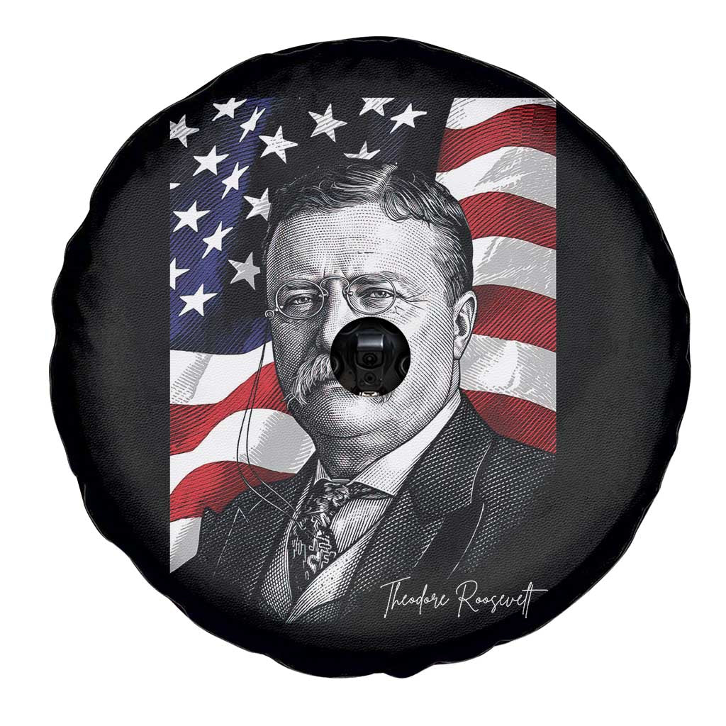 Theodore Roosevelt Patriotic American Flag President Spare Tire Cover