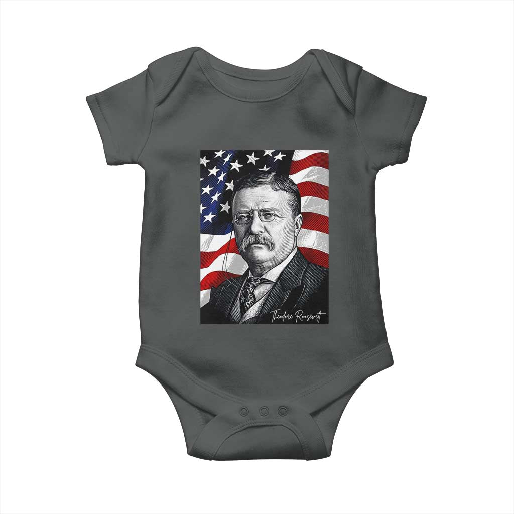 Theodore Roosevelt Patriotic American Flag President Baby Onesie