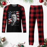 Theodore Roosevelt Patriotic American Flag President Plaid Pajama Set