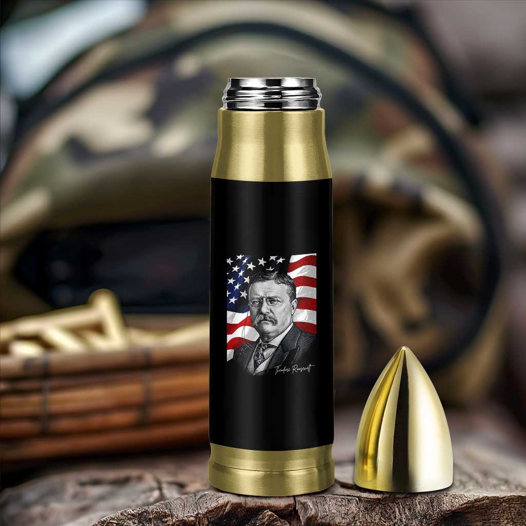 Theodore Roosevelt Patriotic American Flag President Bullet Tumbler