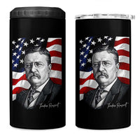 Theodore Roosevelt Patriotic American Flag President 4 in 1 Can Cooler Tumbler