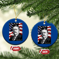 Theodore Roosevelt Patriotic American Flag President Ceramic Ornament
