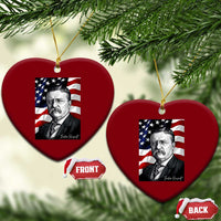 Theodore Roosevelt Patriotic American Flag President Ceramic Ornament