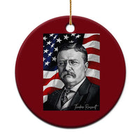 Theodore Roosevelt Patriotic American Flag President Ceramic Ornament