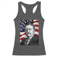 Theodore Roosevelt Patriotic American Flag President Racerback Tank Top