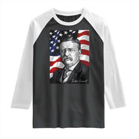 Theodore Roosevelt Patriotic American Flag President Raglan Shirt
