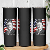 Theodore Roosevelt Patriotic American Flag President Skinny Tumbler