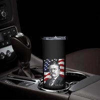 Theodore Roosevelt Patriotic American Flag President Skinny Tumbler