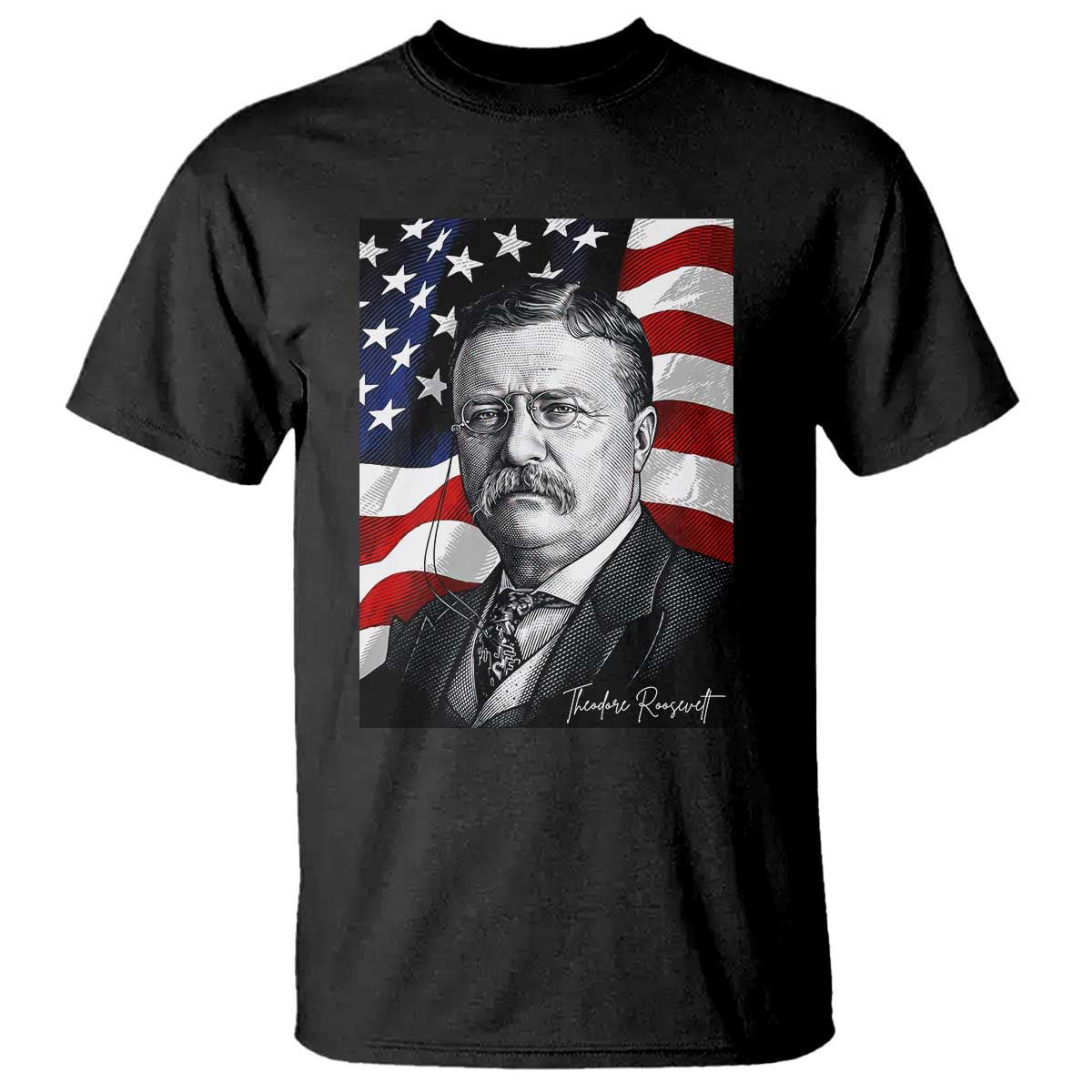 Theodore Roosevelt Patriotic American Flag President T Shirt