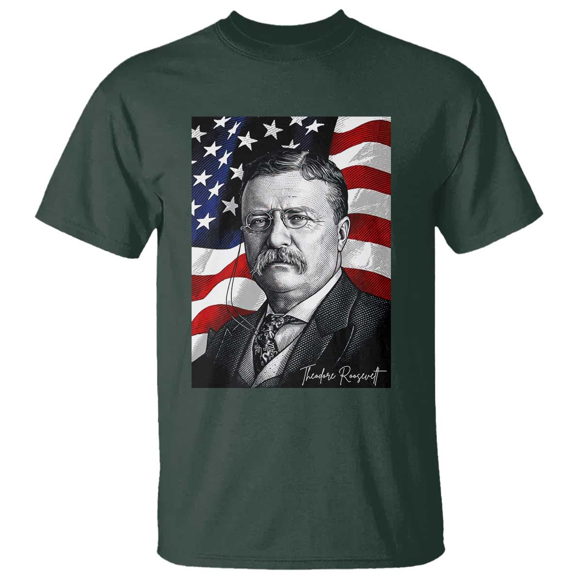 Theodore Roosevelt Patriotic American Flag President T Shirt