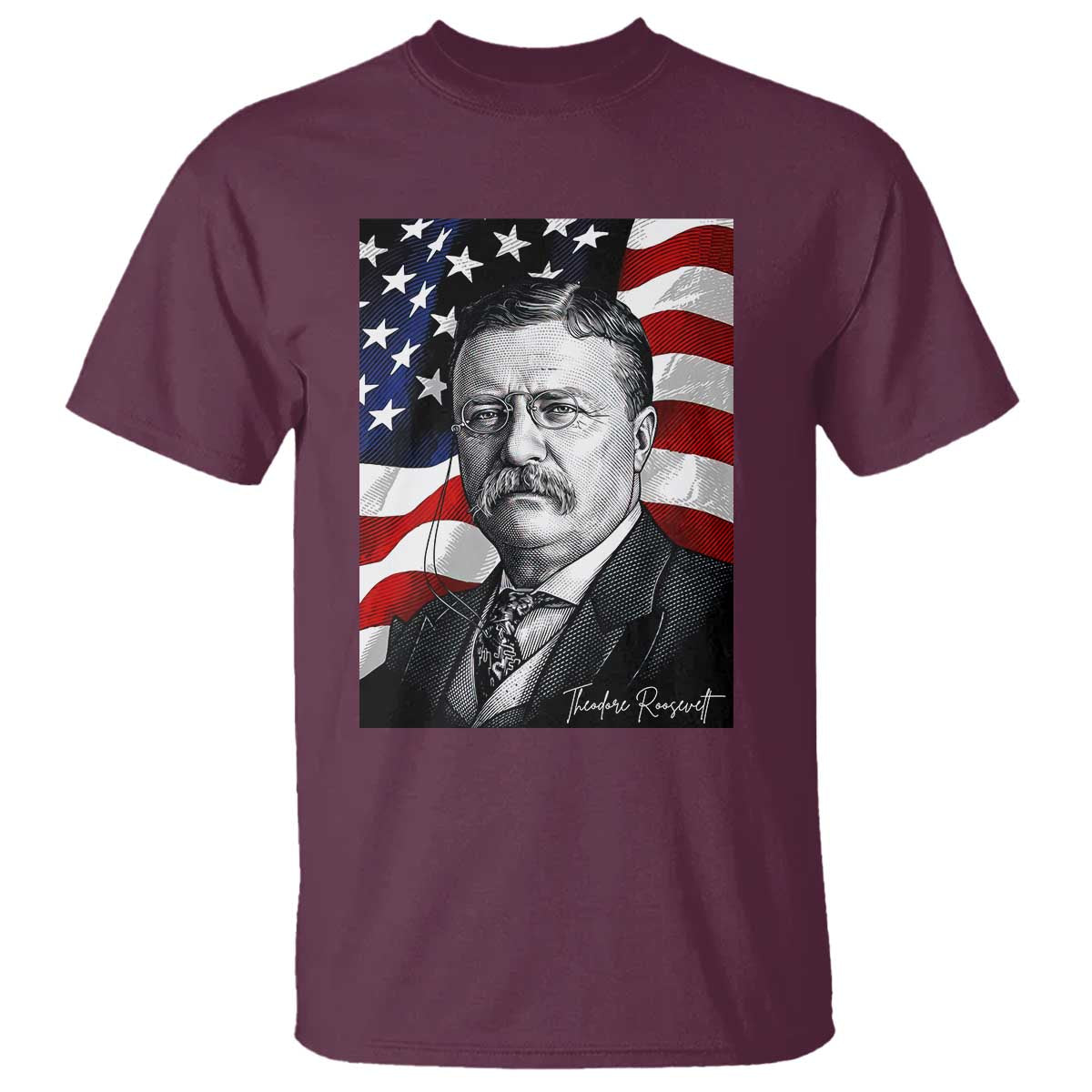 Theodore Roosevelt Patriotic American Flag President T Shirt
