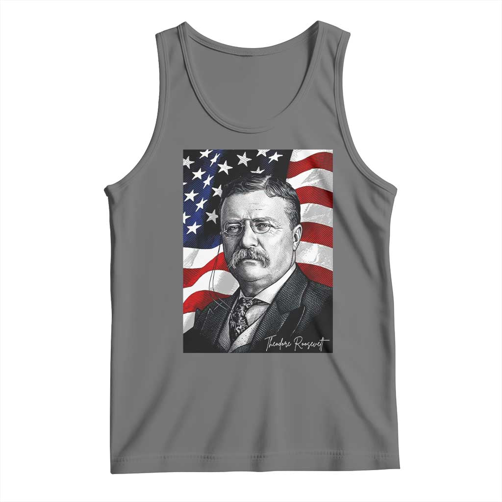 Theodore Roosevelt Patriotic American Flag President Tank Top