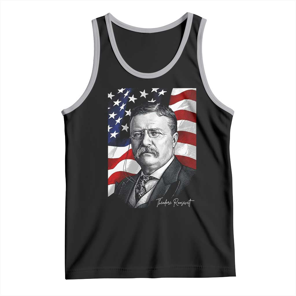 Theodore Roosevelt Patriotic American Flag President Tank Top