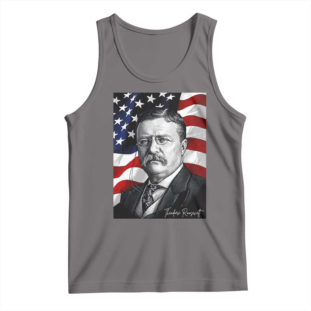 Theodore Roosevelt Patriotic American Flag President Tank Top