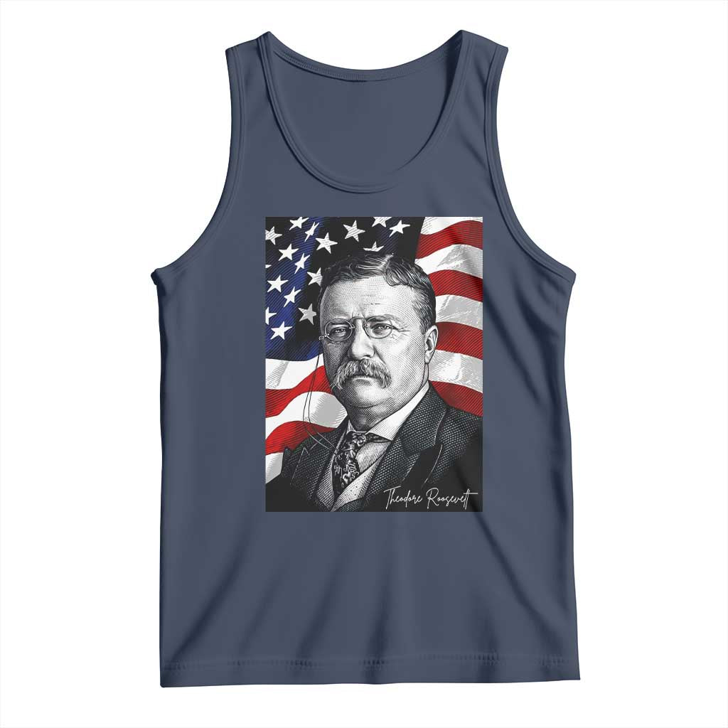 Theodore Roosevelt Patriotic American Flag President Tank Top