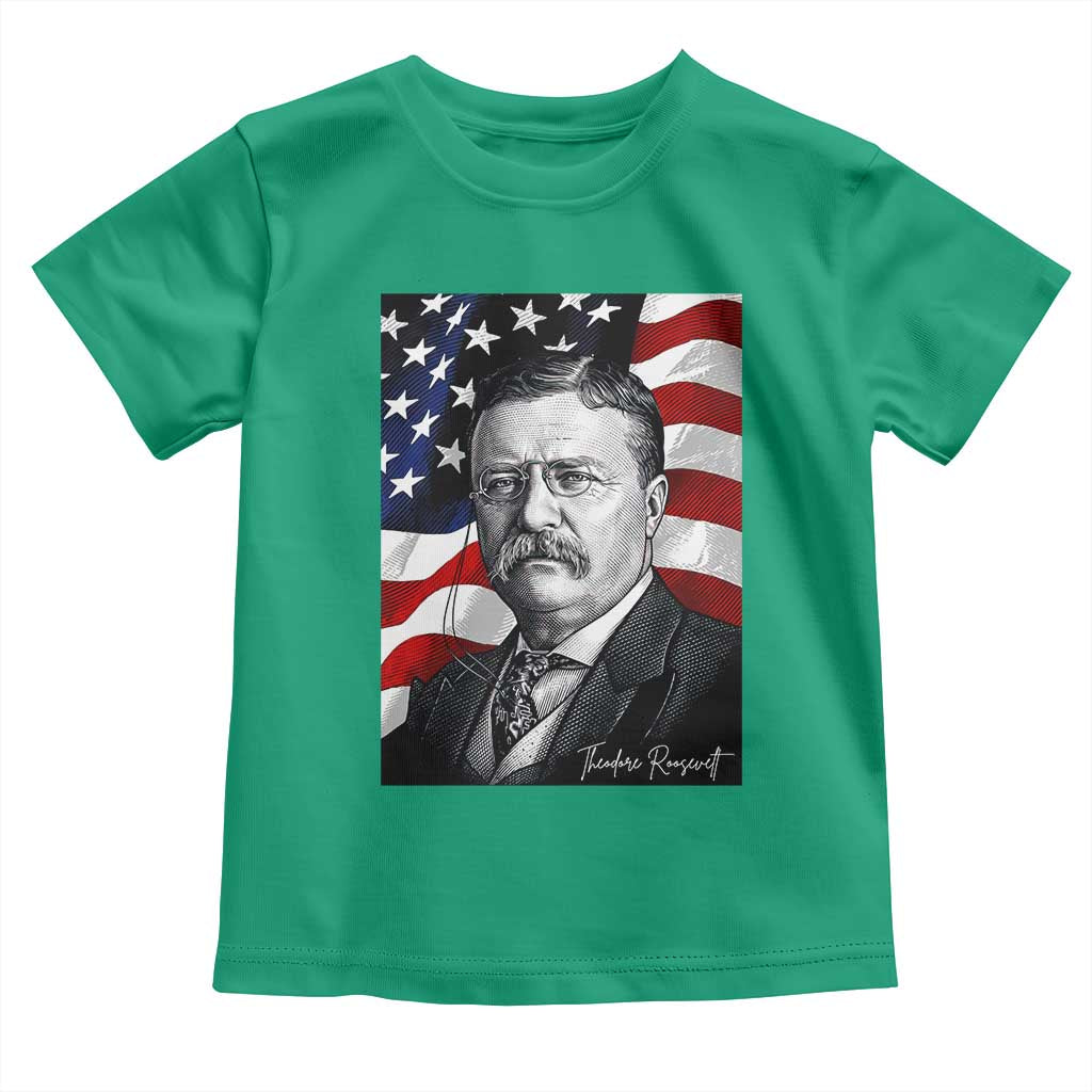 Theodore Roosevelt Patriotic American Flag President Toddler T Shirt