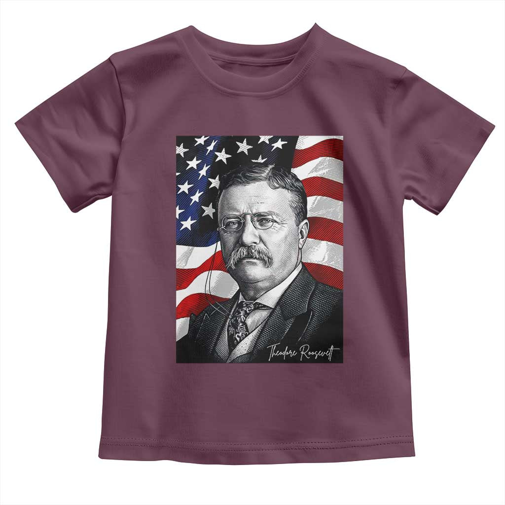 Theodore Roosevelt Patriotic American Flag President Toddler T Shirt